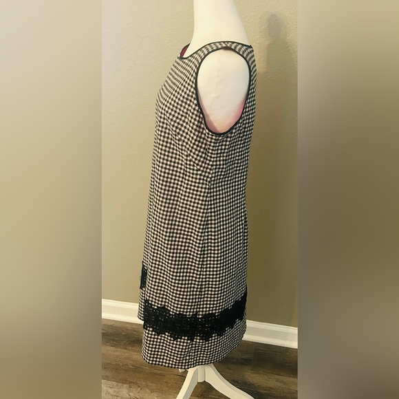 Jessica Howard Sleeveless Sheath Dress - Large / 12 - Black Gingham Lace Trim - Picture 5 of 13